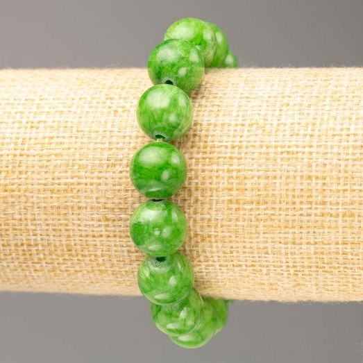 Elastic Bracelet Jade (Synthetic Acrylic), Diameter 12.5mm+/-, Length 18cm+