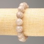Elastic Bracelet Tinted Quartz (Synthetic Acrylic) Grey Smooth Bead, Diameter 12.5mm+/-, Length 18cm+