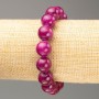 Stretch Bracelet Dyed Quartz Raspberry (Imitation Acrylic), Smooth Bead, Diameter 12.5mm+/-, Length 18cm+
