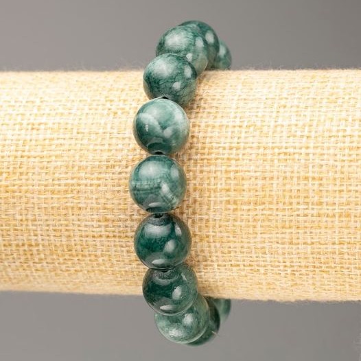 Stretch Bracelet Dyed Quartz Viridian (Imitation Acrylic), Smooth Bead, Diameter 12.5mm+/-, Length 18cm+