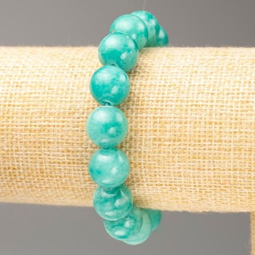 Stretch Bracelet Amazonite (Imitation Acrylic), Smooth Bead, Diameter 12.5mm+/-, Length 18cm+
