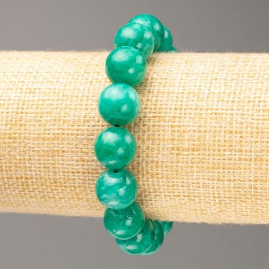 Elastic Bracelet Amazonite (Synthetic Acrylic) Smooth Bead, Diameter 12.5mm+/-, Length 18cm+