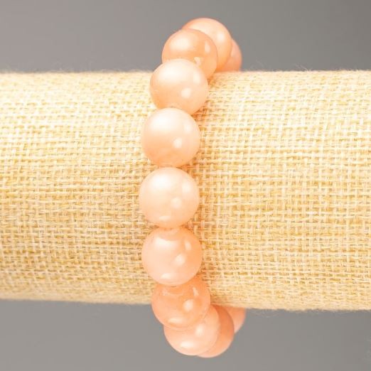 Selenite Bracelet on Elastic Band (Imitation Acrylic), Smooth Bead, Diameter 12.5mm+-, Length 18cm+