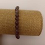 Toned Quartz Bracelet on Elastic Band (Imitation Acrylic), Dark Grey Smooth Bead, Diameter 6.5mm+-, Length 18cm+