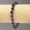 Elastic bracelet with Amethyst gemstone, faceted baguette cut, 8x8mm, length 18cm