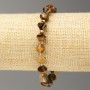 Elastic tiger's eye bracelet, faceted pentagon beads, 8x8 mm, length 18 cm