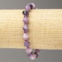 Elastic Bracelet with Amethyst Beads, Faceted Bicone, 8x8mm, length 18cm