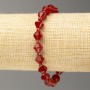 Elastic Cord Bracelet Carnelian Bead, Faceted Biconvex 8x8mm, 18cm length