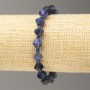 Sodalite Beaded Elastic Bracelet with Faceted Biconics, 8x8mm, 18cm length +/-