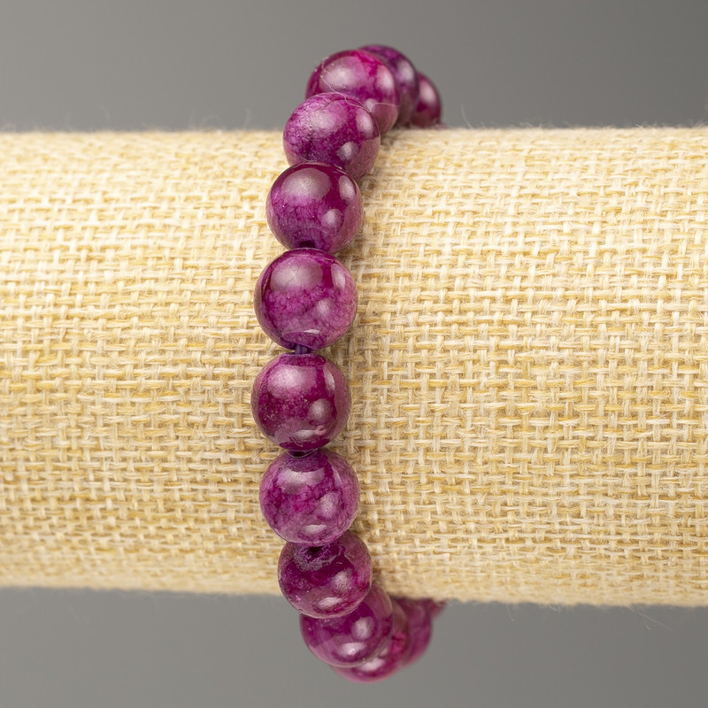 Elastic bracelet Tourmaline (artificial acrylic) smooth bead, diameter 10mm ±, length 18cm +