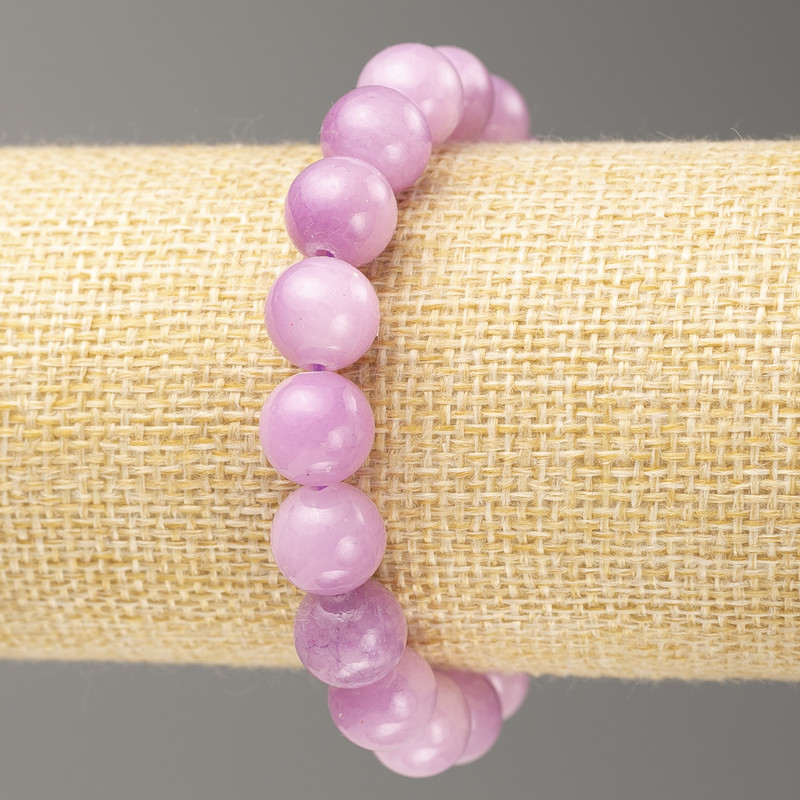 Elastic Bracelet Kunzite (imitation acrylic) smooth bead, diameter 10mm +-, length 18cm+
