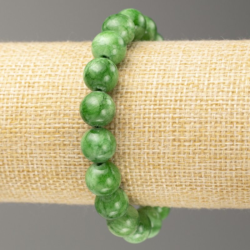 Elastic Bracelet Chrysoprase (imitation acrylic) smooth bead, diameter 10mm +-, length 18cm+