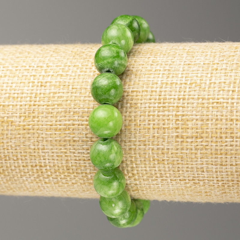 Elastic Bracelet Jade (imitation acrylic) smooth bead, diameter 10mm +-, length 18cm+