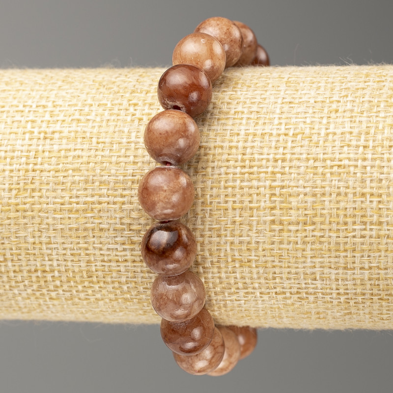 Elastic Bracelet Selenite (imitation acrylic) smooth bead, diameter 10mm +-, length 18cm+
