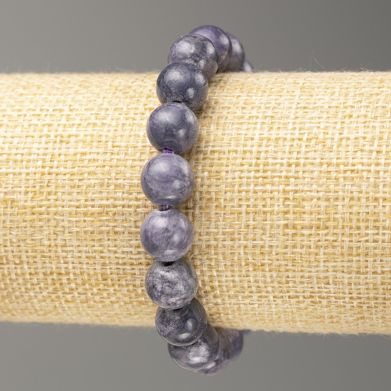 Elastic Bracelet Amethyst (imitation acrylic) smooth bead, diameter 10mm +-, length 18cm+