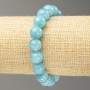 Elastic Bracelet Aquamarine (imitation acrylic) smooth bead, diameter 10mm +-, length 18cm+