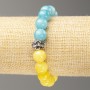 Ukraine Bracelet on Elastic Citrine Aquamarine (artificial acrylic) smooth round bead, diameter 10mm +-, length 18cm+