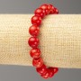 Elastic Bracelet Red Coral (imitation acrylic) smooth bead, diameter 10mm +-, length 18cm+