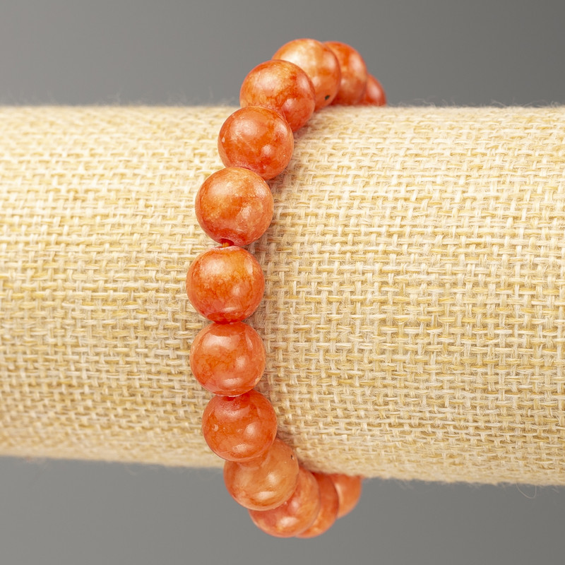 Elastic Bracelet Carnelian (imitation acrylic) smooth bead, diameter 10mm +-, length 18cm+
