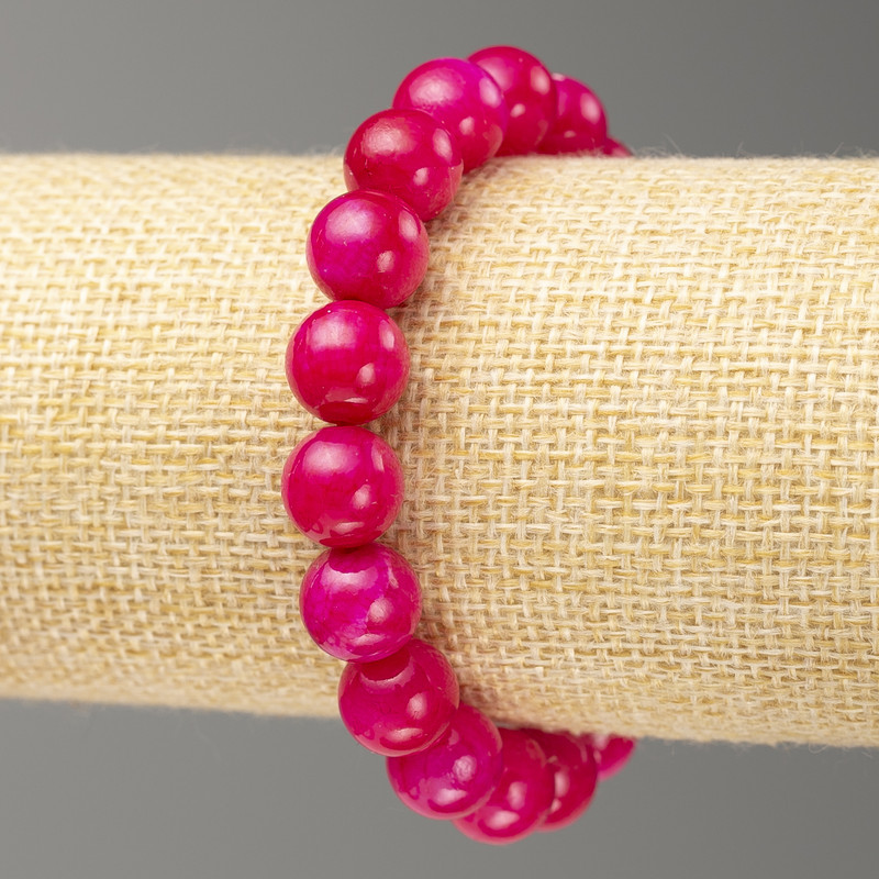 Tourmaline Bracelet on Elastic Band (Imitation Acrylic), Smooth Bead, Diameter 10mm+-, Length 18cm+