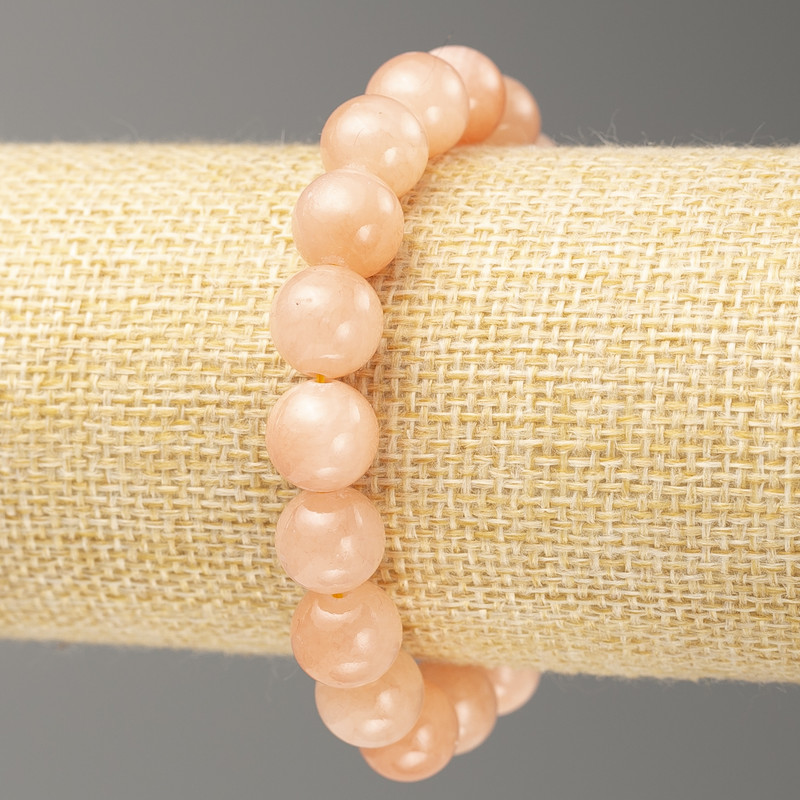 Selenite Bracelet on Elastic Band (Imitation Acrylic), Smooth Bead, Diameter 10mm+-, Length 18cm+