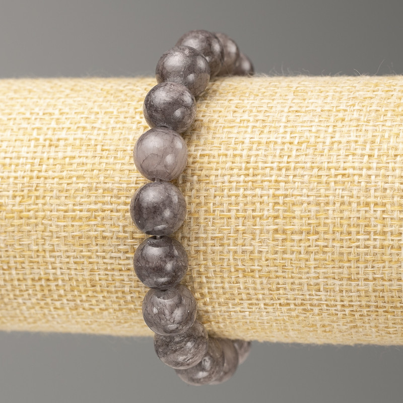 Labradorite Bracelet on Elastic Band (Imitation Acrylic), Smooth Bead, Diameter 10mm+-, Length 18cm+