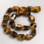 Tiger's Eye Beads on Thread, Faceted Nuggets, 15×20mm, ± diameter, 39cm length ±