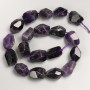 Amethyst Beads on Thread, Faceted Natural Nuggets, 15x20mm, ± length 39cm
