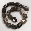 Beads on a Thread Smoky Topaz, Faceted Nuggets, 15×20 mm, Thread length 39 cm