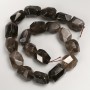 Beads on a Thread Smoky Topaz, Faceted Nuggets, 15×20 mm, Thread length 39 cm