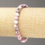 Grey-Pink-White Ocean Nephrite Bracelet (imitation acrylic), diameter 6mm +/-, length 18cm+/- smooth bead on elastic