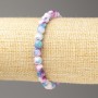 Blue-Pink-White Ocean Nephrite Bracelet (imitation acrylic), diameter 6mm +/-, length 18cm+/- smooth bead on elastic