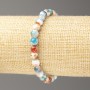 Light Blue-Rust-White Ocean Nephrite Bracelet (imitation acrylic), diameter 6mm +/-, length 18cm+/- smooth bead on elastic
