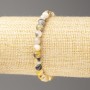 Bracelet Yellow-Grey-White Ocean Jade (Synthetic Acrylic), Diameter 6mm+-, Length 18cm+- Smooth Bead on Elastic