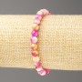 Bracelet Raspberry-Yellow-White Ocean Jade (Synthetic Acrylic), Diameter 6mm+-, Length 18cm+- Smooth Bead on Elastic