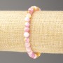 Bracelet Yellow-Pink-White Ocean Jade (Synthetic Acrylic), Diameter 6mm+-, Length 18cm+- Smooth Bead on Elastic