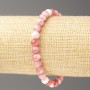 Bracelet Strawberry-White Ocean Jade (Synthetic Acrylic), Diameter 6mm+-, Length 18cm+- Smooth Bead on Elastic