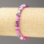 Bracelet Grey-Raspberry-White Ocean Jade (Synthetic Acrylic), Diameter 6mm+-, Length 18cm+- Smooth Bead on Elastic
