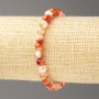 Bracelet White-Rust Ocean Jade (Synthetic Acrylic), Diameter 6mm+-, Length 18cm+- Smooth Bead on Elastic
