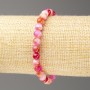 Bracelet Pink-Rust-White Ocean Jade (Synthetic Acrylic), Diameter 6mm+-, Length 18cm+- Smooth Bead on Elastic