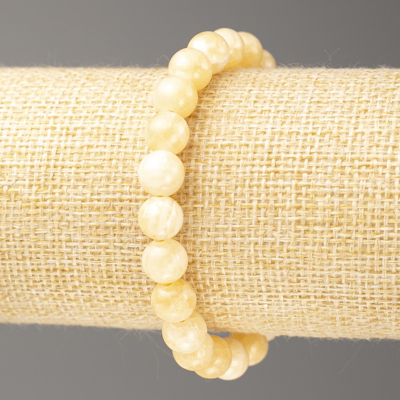 Mother-of-Pearl 'Balamut' Bracelet (imitation acrylic), 8mm +/- diameter, 18cm +/- length, smooth bead on elastic band