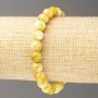 Mustard-White Ocean Jade Bracelet (imitation acrylic), 8mm +/- diameter, 18cm +/- length, smooth bead on elastic band
