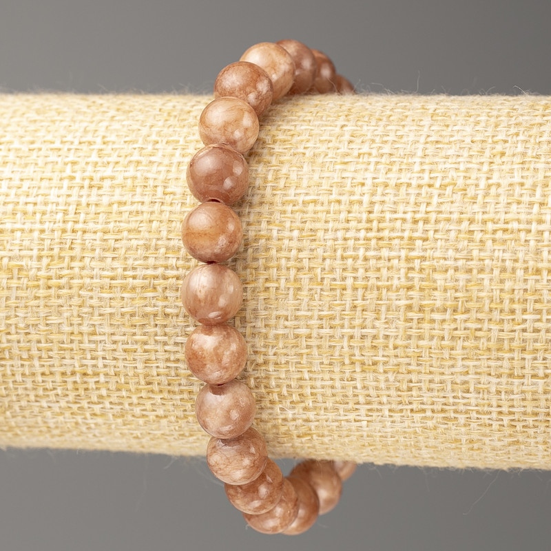 Selenite Bracelet (imitation acrylic), 8mm +/- diameter, 18cm +/- length, smooth bead on elastic band