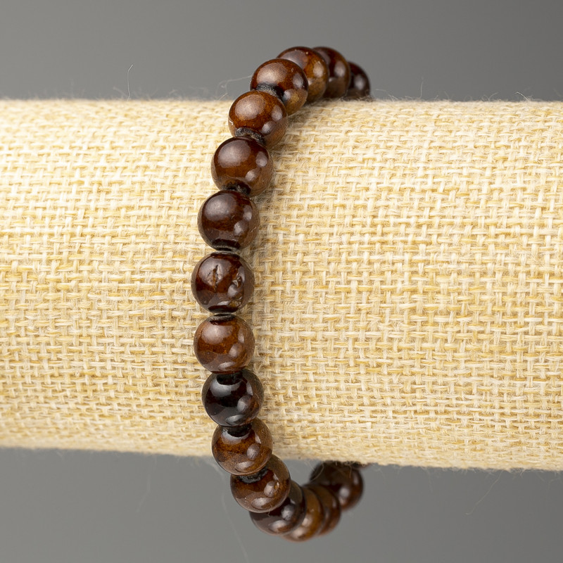 Tiger's Eye Bracelet (imitation acrylic), 8mm +/- diameter, 18cm +/- length, smooth bead on elastic band