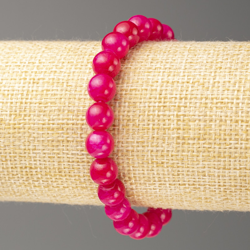 Tourmaline Bracelet (imitation acrylic), 8mm +/- diameter, 18cm +/- length, smooth bead on elastic band