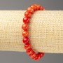Red Coral Bracelet (imitation acrylic), 8mm +/- diameter, 18cm +/- length, smooth bead on elastic band