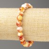 Yellow-Rust-White Ocean Jade Bracelet (imitation acrylic), diameter 8mm +/-, length 18cm+/- smooth bead on elastic