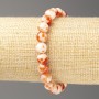 Bracelet Rust-White Ocean Jade (imitation acrylic), diameter 8mm +-, length 18cm+- smooth bead on elastic
