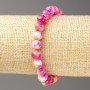 Bracelet Raspberry-Yellow-White Ocean Jade (imitation acrylic), diameter 8mm +-, length 18cm+- smooth bead on elastic