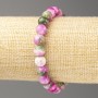 Bracelet Raspberry-Green-Grey Ocean Jade (imitation acrylic), diameter 8mm +-, length 18cm+- smooth bead on elastic